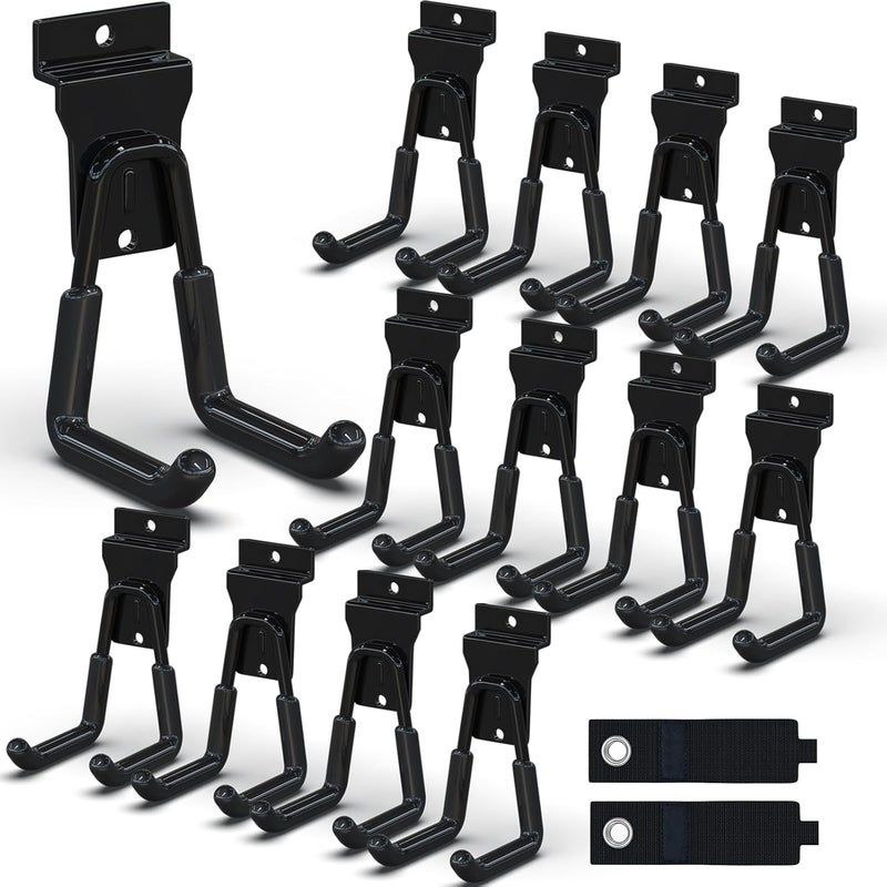 3H Slat Wall Hooks 12 Pack 4.5 Inch, Slatwall Hooks U Shape,Slatwall Accessories Heavy Duty for Space Saving Used as Proslat Accessories(Black) - Image 1